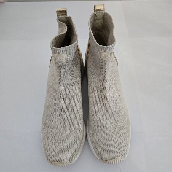 MICHAEL Michael Kor sSkyler Embellished Metallic Stretch Knit Sock Sneaker - Picture 1 of 6